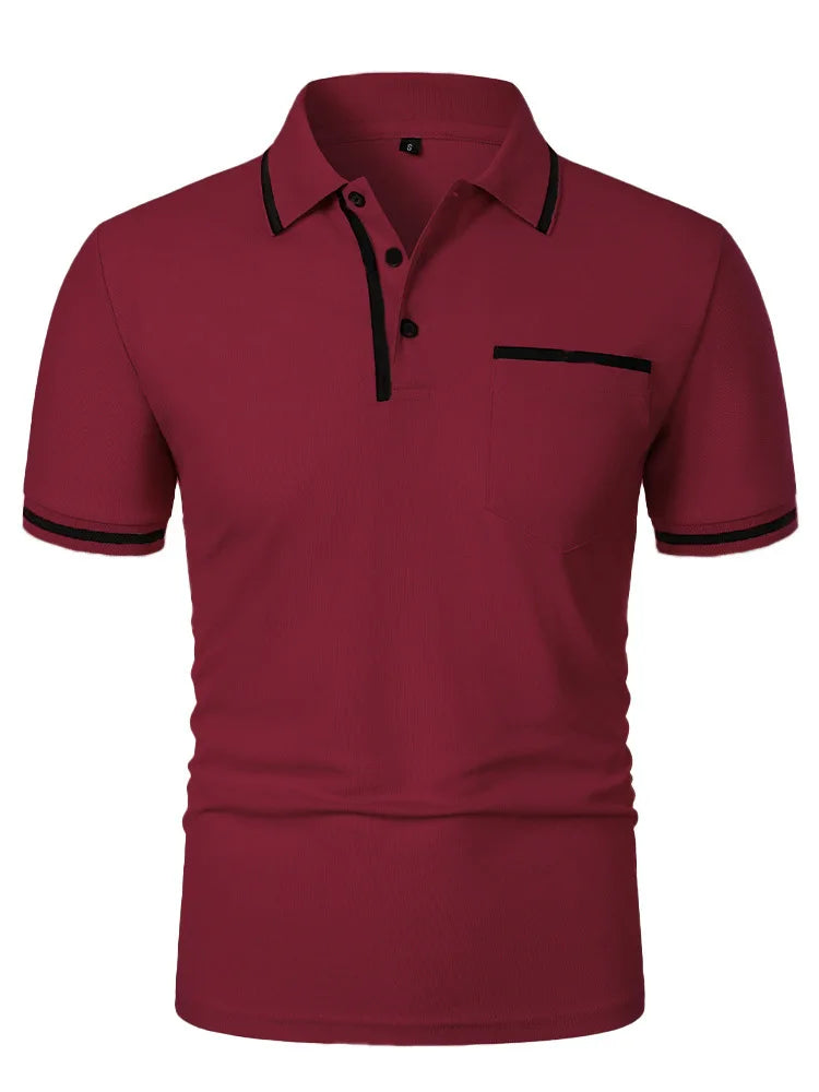 Men's Performance Polo Shirt — CoolMax Quick-Dry, Zipper Pocket & Breathable Mesh