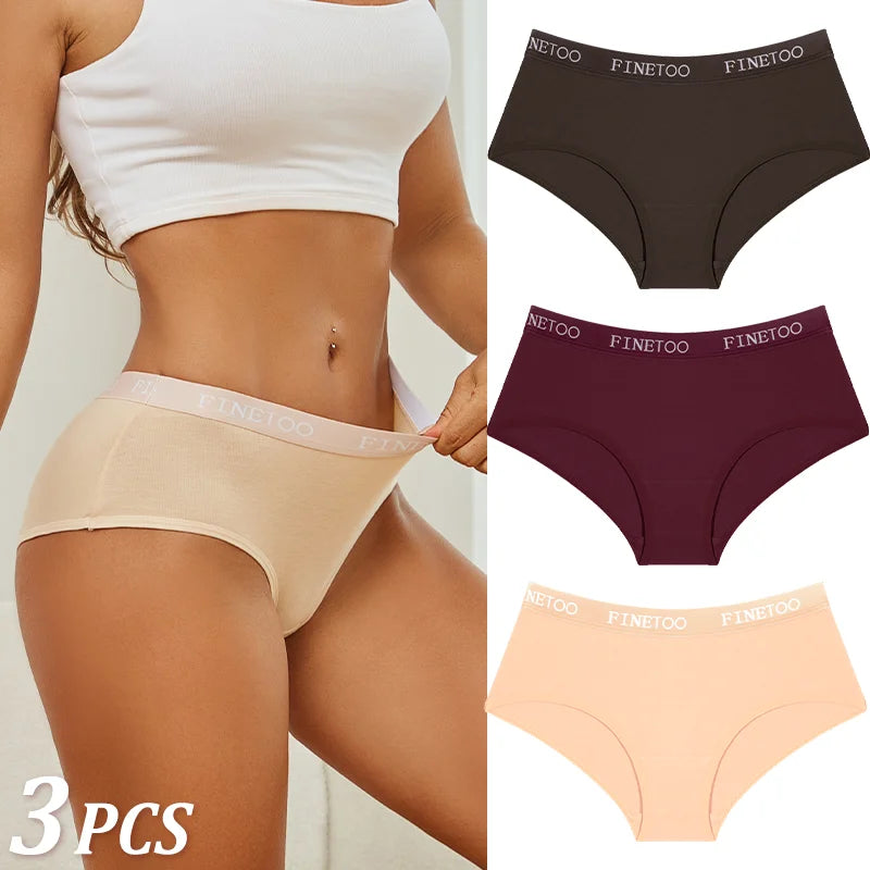 Set de 3 Panties de Algodón con Cinturón de Letras - Ropa Interior Sexy