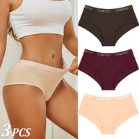 Set de 3 Panties de Algodón con Cinturón de Letras - Ropa Interior Sexy