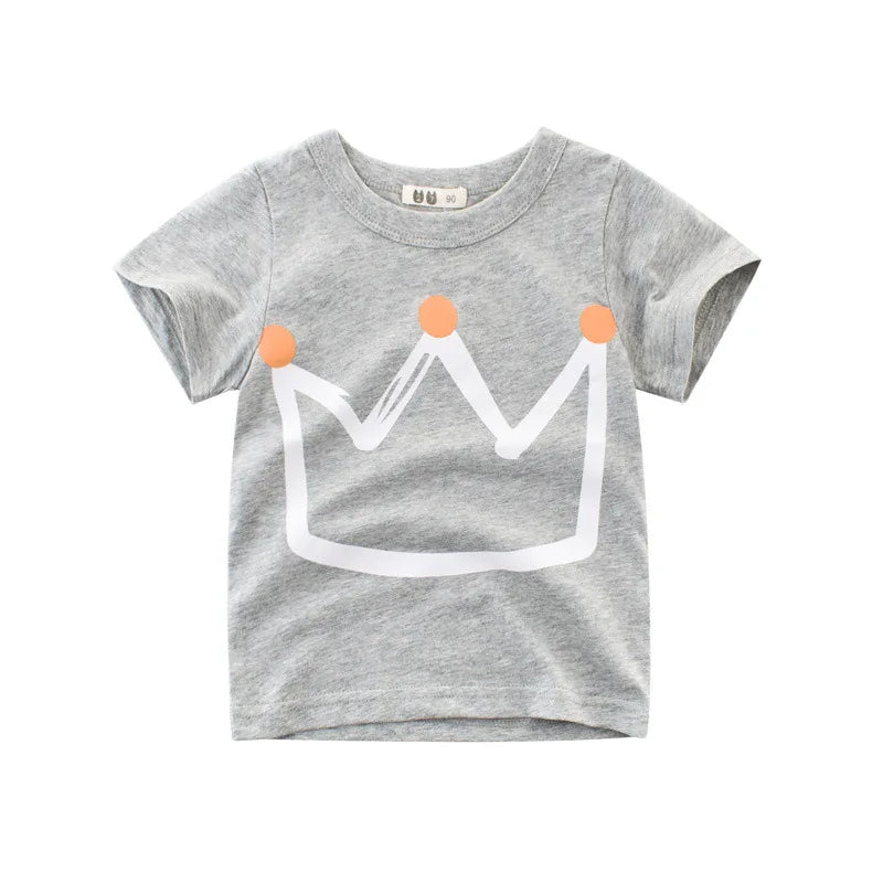 Boys Summer Cartoon Stripe T-Shirt | Short Sleeve Kids Tee Ages 2–9 Years