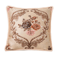 European Jacquard Floral Cushion Cover 48x48cm | Classic Sofa & Chair Pillow Case