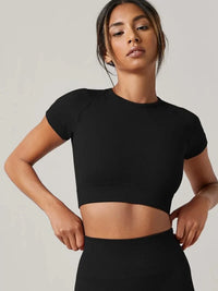 Women's Seamless Short Sleeve Yoga Top – Quick Dry Activewear | Gym, Running & Fitness Shirt