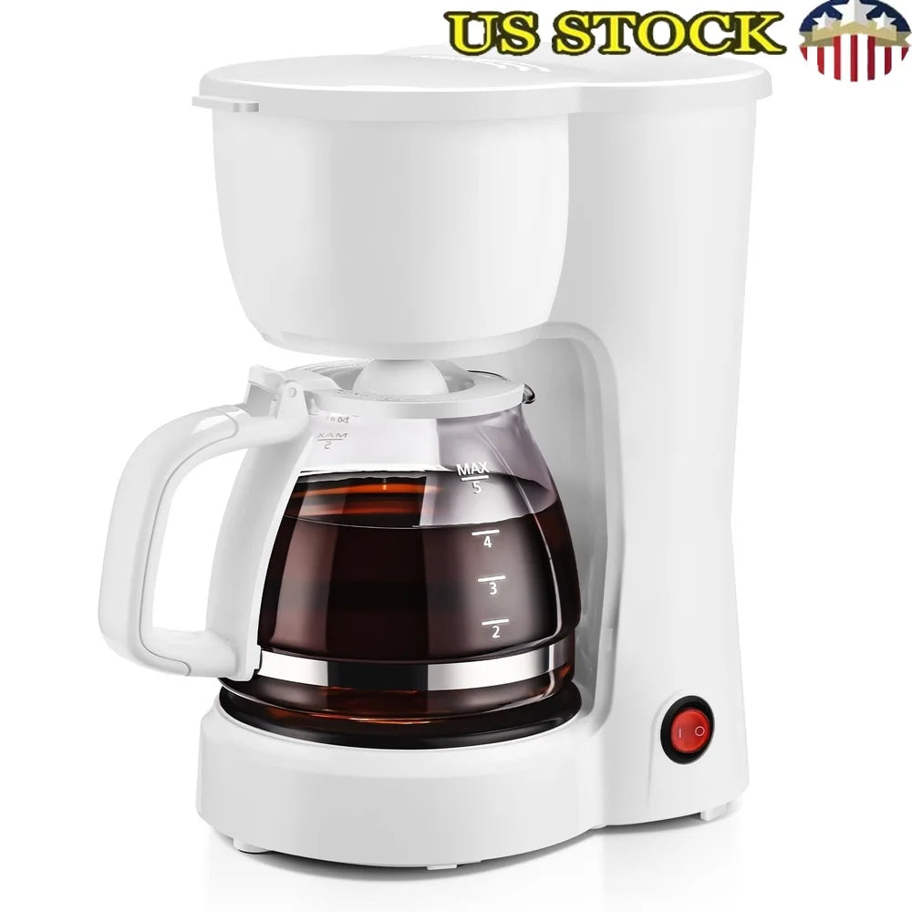 5-Cup Coffee Maker Automatic Shut-Off Easy Operation Keep Warm Function Ideal Home Office Entertaining Smooth Rich Flavor
