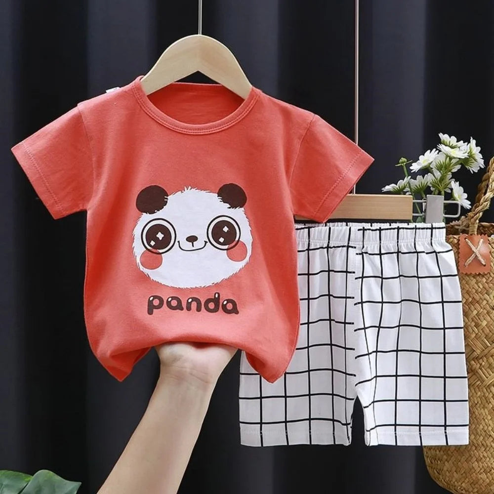 Girls 3D Animal Print Summer Short Set