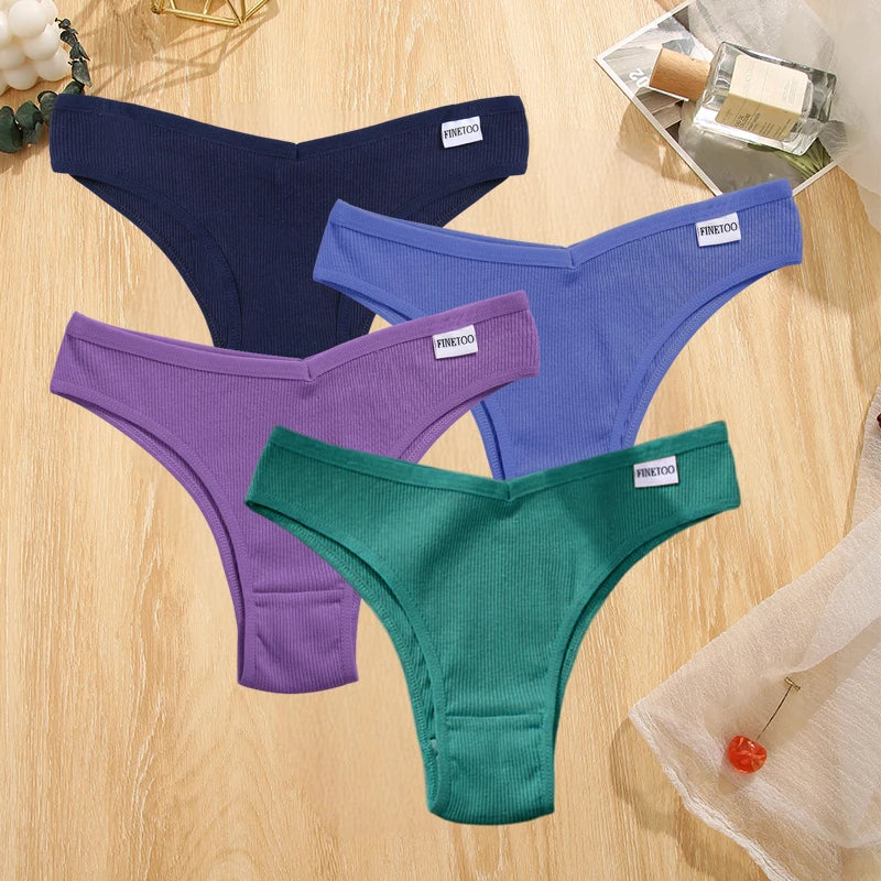 Set de 4 Panties de Algodón Talle V para Mujer