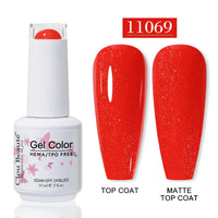 No-Wipe Top Coat & Sticky Base Coat UV Gel Polish — Long-Lasting, MSDS Certified, 15ml