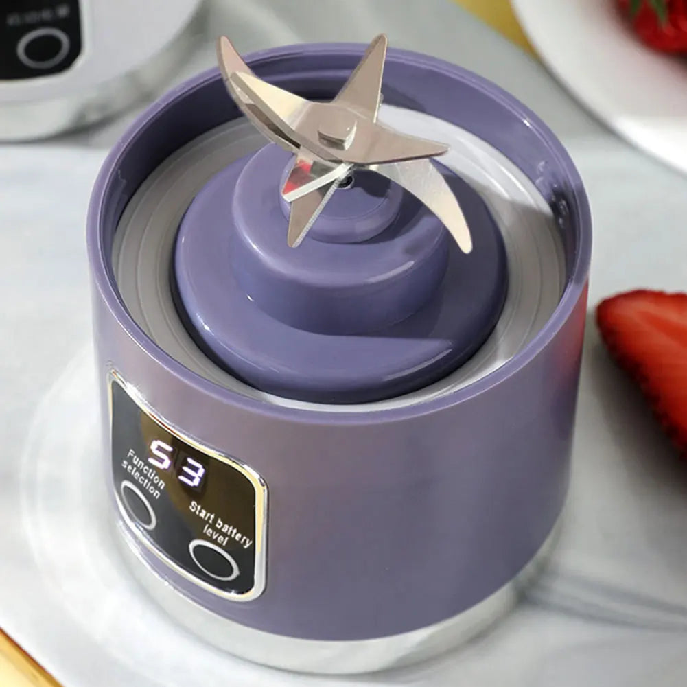 450ml Portable Juicer Electric Juicer Cup USB Rechargeable Mini Electric Juicer 1500mAh with 8 Blades for Home Office Travel