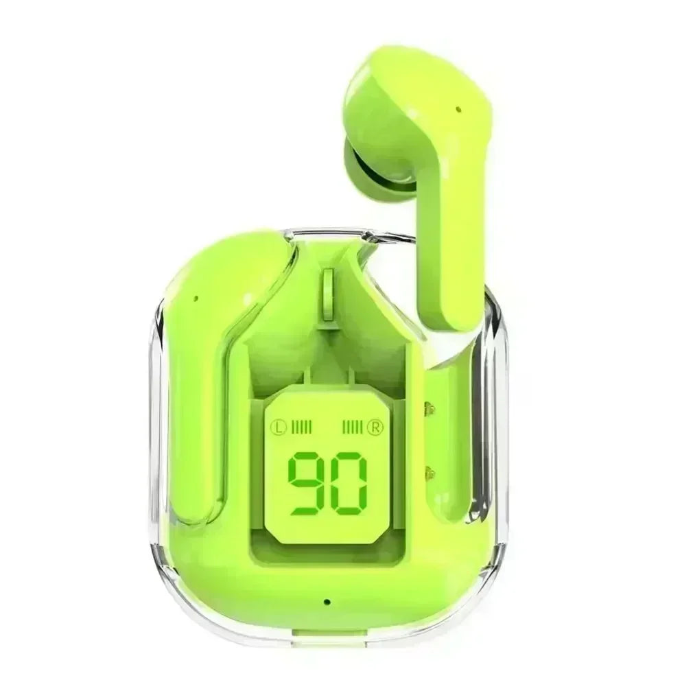LS T6 ANC TWS Earphones | Bluetooth 5.3 Active Noise Cancelling 20H Battery Fast Charge LED Display Transparent Case