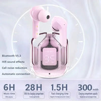 TWS ANC Wireless Earbuds – Hi-Fi Stereo, Transparent Charging Case with Digital Display