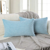 Corduroy Lumbar Throw Pillow Cover 30x50cm | Soft Rectangular Cushion Case