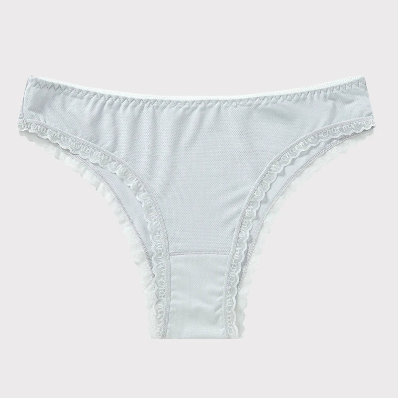 Ice Silk G-String Tanga – Low-Rise, Ultra-Soft Lace Trim | Women's Everyday Underwear | M–XL