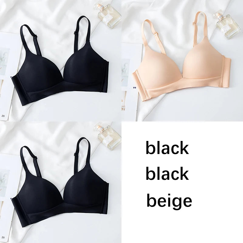 FallSweet 3-Pack Seamless Push-Up Bralette Set | Wireless 3/4 Cup Lingerie