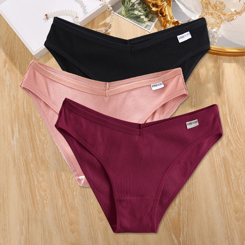 Set de 3 Panties de Algodón - Ropa Interior Tallas Plus M-4XL