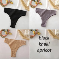 Set de 3 panties sin costuras de talle alto para mujer