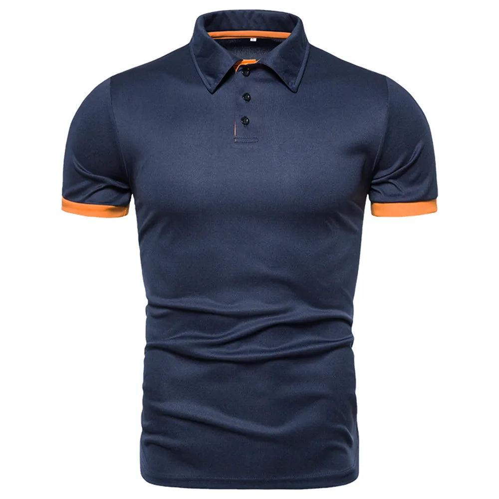 Men's Solid Color Short Sleeve Polo Shirt — Breathable, Everyday Casual