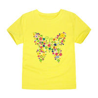 Girls 100% Cotton Flower Print T-Shirt | Sizes 2–14 Years | Pink & White