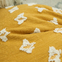 Cut Flower Embroidered Lumbar Cushion Cover 30x50cm | 100% Cotton Jacquard Pillow Case