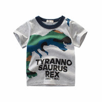 Boys Summer Cartoon Stripe T-Shirt | Short Sleeve Kids Tee Ages 2–9 Years