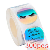 50-500pcs Rainbow Laser Thank You Stickers 1 Inch White Thank You Small Business Sticker For Crafts Gift Packaging