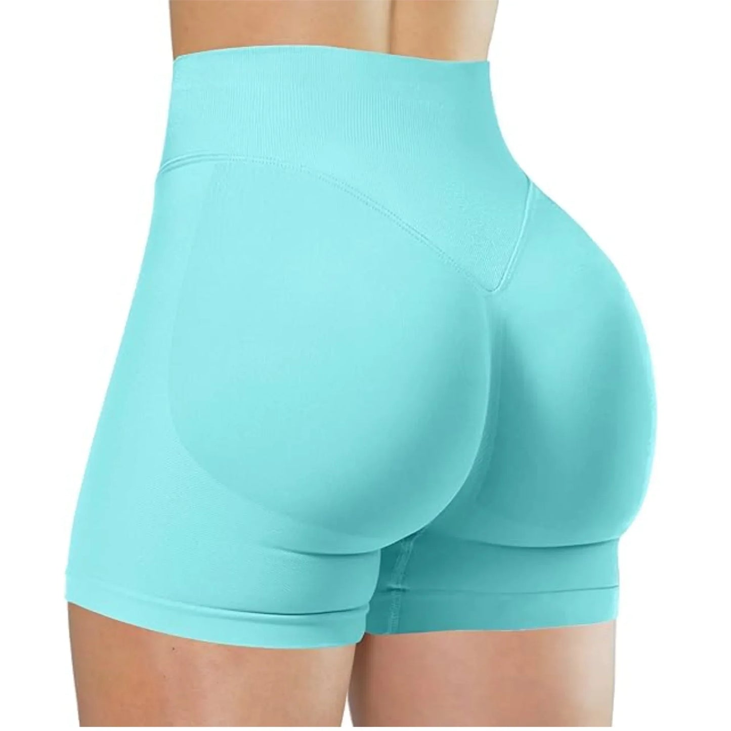 Women's High-Waist Yoga Shorts - Seamless Athletic Running Tights