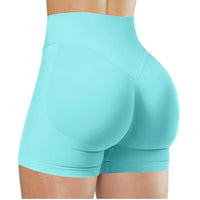 Women's High-Waist Yoga Shorts - Seamless Athletic Running Tights