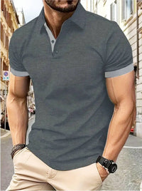 Men's Color Block Polo Shirt – Short Sleeve Casual Summer Top