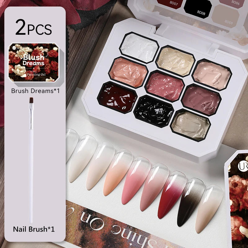 UR SUGAR Y2K Gradient Blush Gel Nail Polish – 9 Colors 4-in-1 Pat Painting | Semi-Permanent UV LED Nail Art