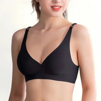 Push-Up Seamless Bra for Women | Wire-Free V-Neck Bralette with Removable Pads (S–3XL)