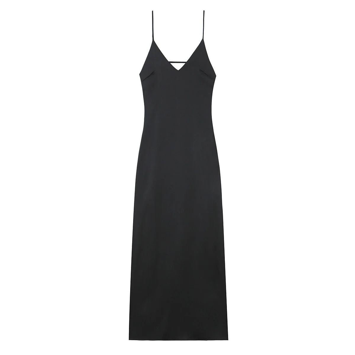 Vestido Satinado Amarillo Mujer - Maxi Vestido Cuello V Sin Mangas para Fiesta y Vacaciones