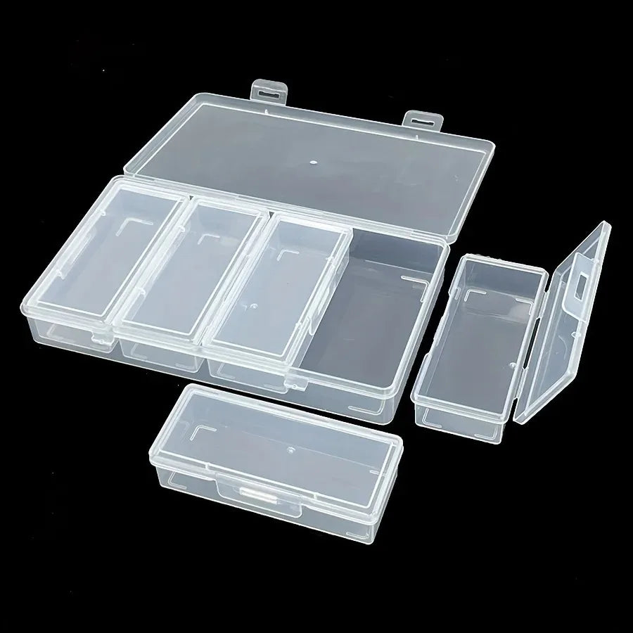 Clear Storage Organizer Box | 4 Adjustable Dividers & Removable Compartments