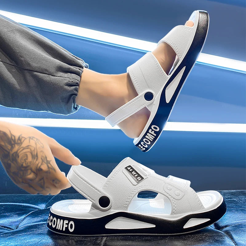 Men's EVA Thick Sole Beach Sandals - Non-Slip Open Toe Summer Slides
