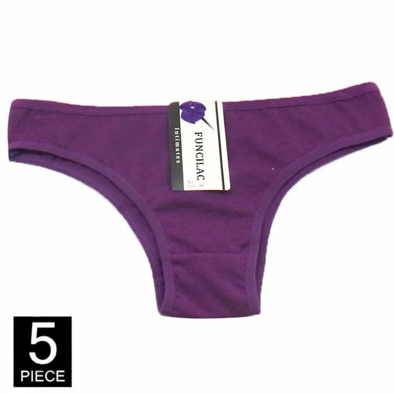 Pack de 5 Panties de Algodón para Mujer - Ropa Interior Cómoda y Sexy