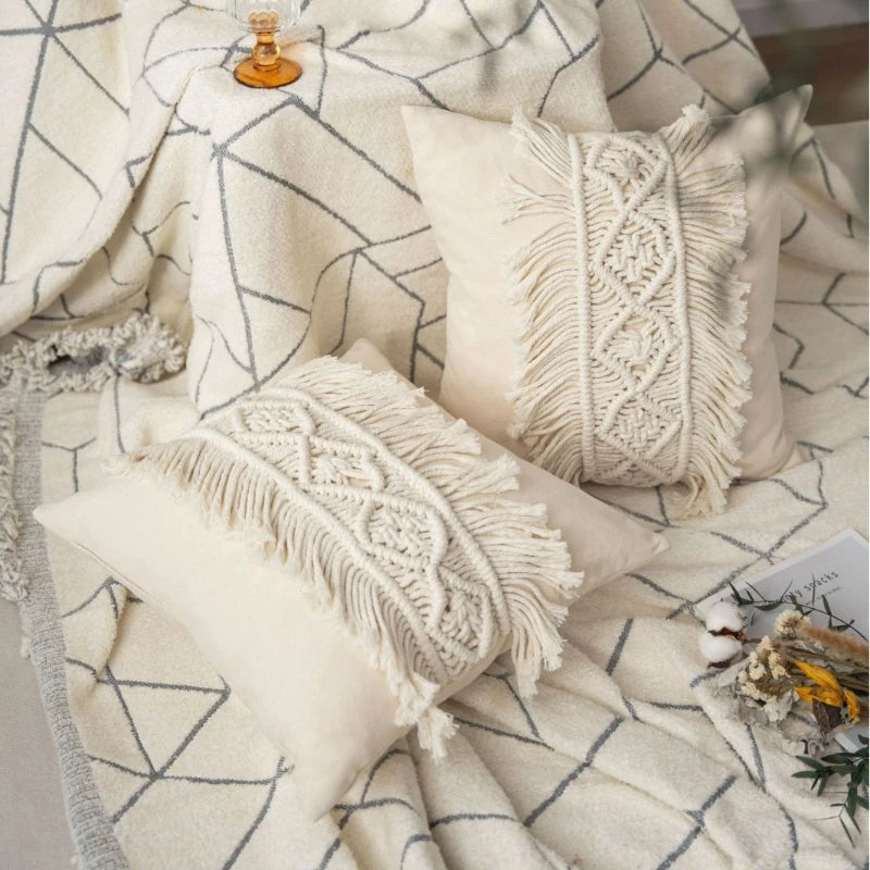 Bohemian Embroidered Cushion Cover | Handwoven Colorful Boho Chic Pillowcase