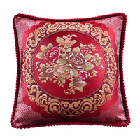 European Jacquard Floral Cushion Cover 48x48cm | Classic Sofa & Chair Pillow Case
