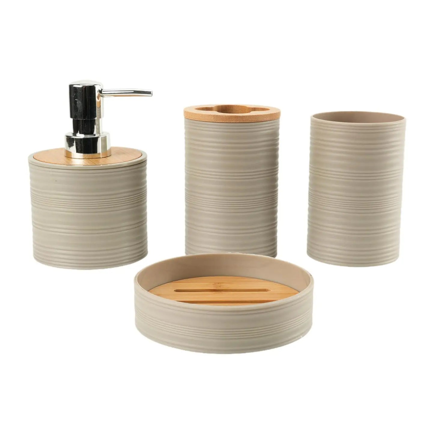 4-Piece Bathroom Accessories Set | Soap Dispenser, Toothbrush Holder, Cup & Soap Dish