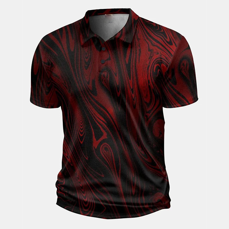 Men's 3D Print Short Sleeve Polo Shirt — Streetwear, Casual & Cool