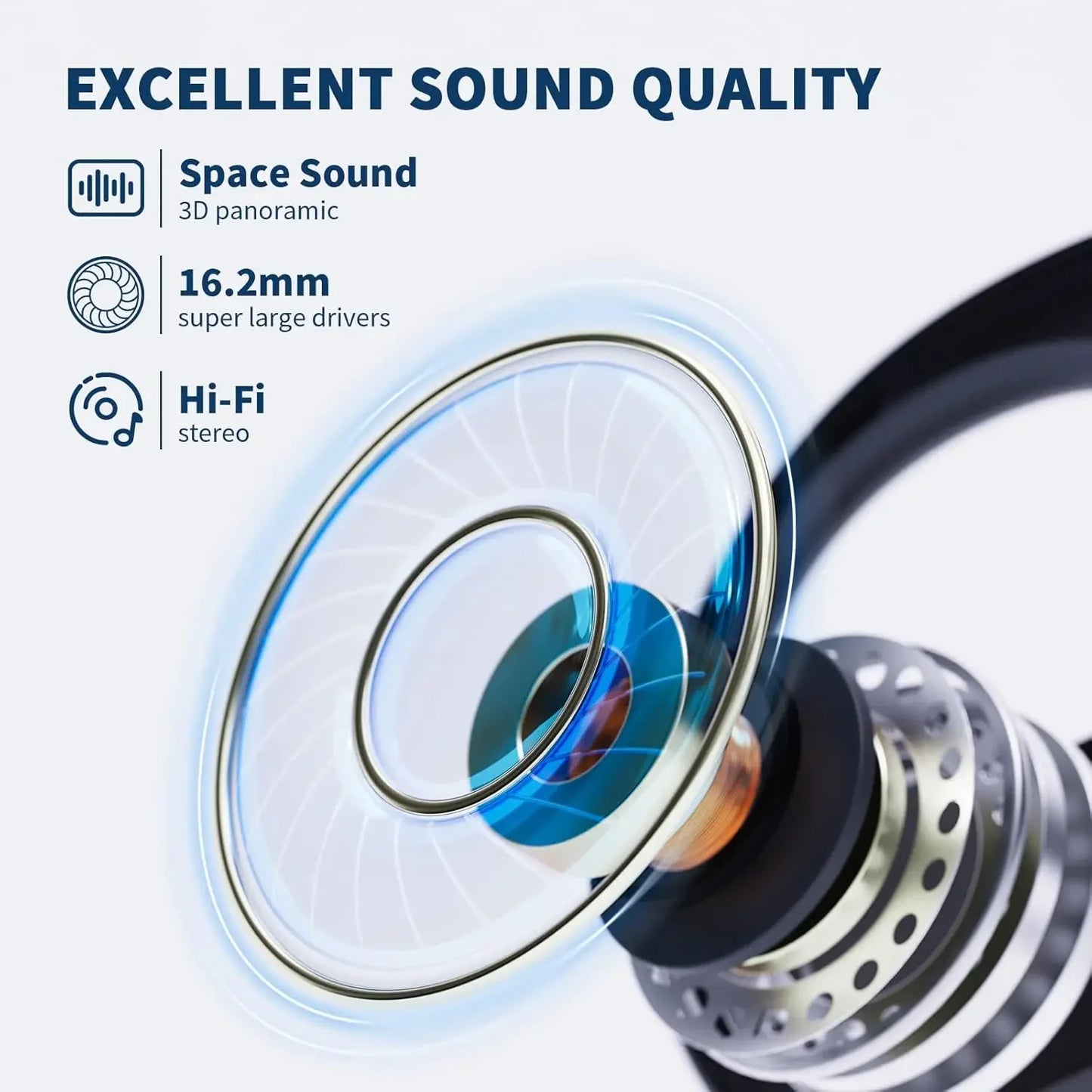 Open-Ear Wireless Earbuds – OWS Ear Hook Design, Digital Display, ANC & 40-Hour Battery for Sport & Travel