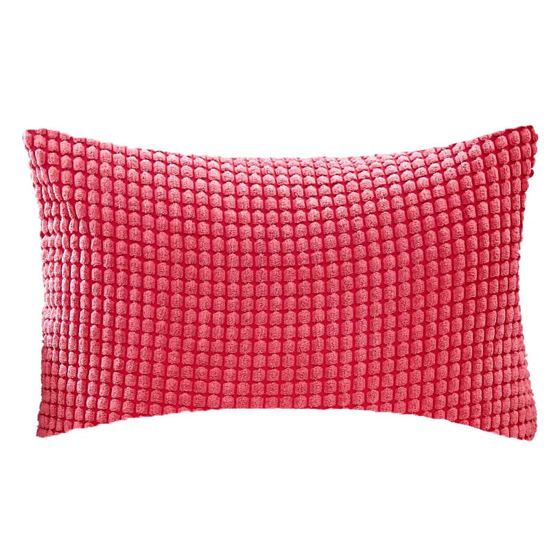 Corduroy Lumbar Throw Pillow Cover 30x50cm | Soft Rectangular Cushion Case