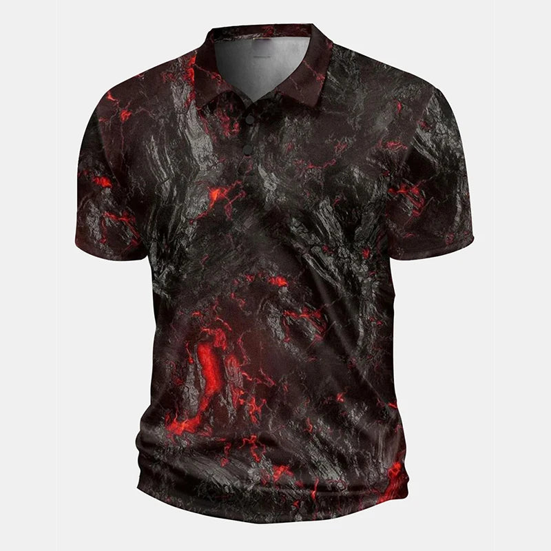Men's 3D Print Short Sleeve Polo Shirt — Streetwear, Casual & Cool