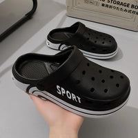 Unisex Perforated Platform Slides - Thick Sole Anti-Slip Summer Sandals