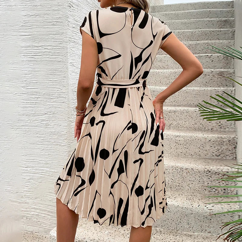Casual Loose Printed A-Line Midi Dress | Vintage Elegant Women's Summer Dress