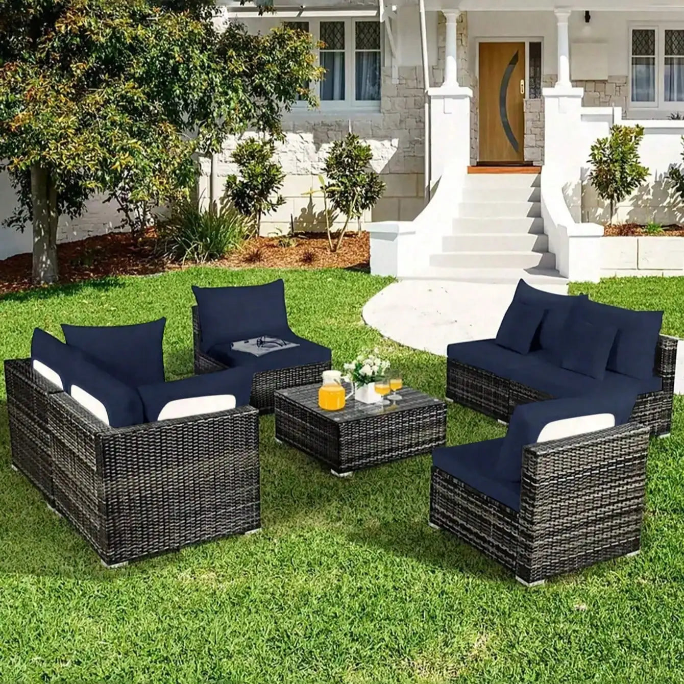 Tropical Print Outdoor Sofa Cushion Cover Set | Stretch Seat Protectors