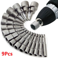 9-Piece Hex Socket Nut Driver Set | 5mm–13mm Sleeve Screwdriver Bits