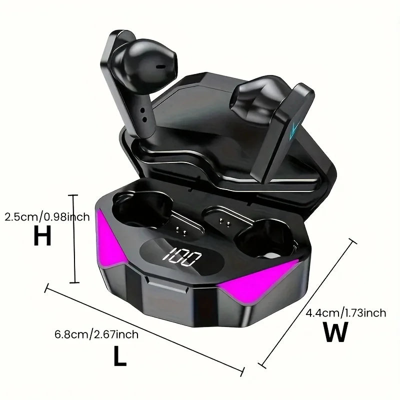 TWS Wireless Bluetooth Earbuds – LED Display, Built-in Mic & Noise Reduction for Gaming & Sport