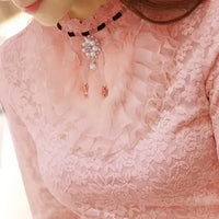 Lace Bow Blouse | Long Sleeve Women's Casual Shirt for All Seasons