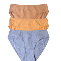 Set de 3 Panties de Algodón - Ropa Interior de Talle Bajo M-XL