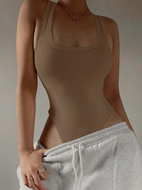 Sleeveless Knit Bodysuit - Sexy Off Shoulder Halter Top for Women