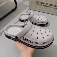 Unisex Perforated Platform Slides - Thick Sole Anti-Slip Summer Sandals