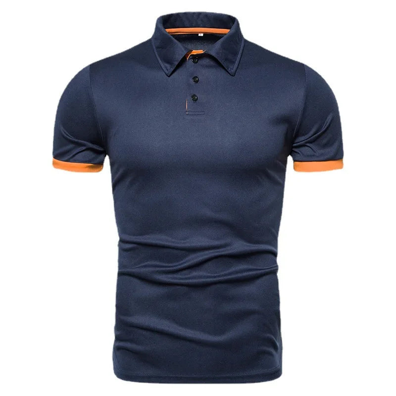 Men's Solid Color Short Sleeve Polo Shirt — Breathable, Everyday Casual