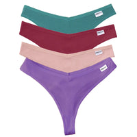 Set de 4 Panties de Algodón Talle V - Tanga G-String FINETOO